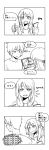  1boy 1girl 4koma braid comic commentary_request face_painting feelition french_braid hand_mirror highres kimi_no_na_wa long_hair mirror miyamizu_mitsuha monochrome pen short_hair tachibana_taki translated writing 