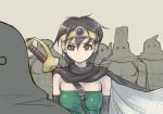  1girl breasts dragon_quest dragon_quest_iii hat lowres mahito multiple_boys priest_(dq3) roto short_hair sword weapon 