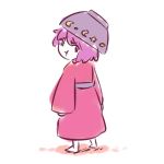  bowl bowl_hat hat long_sleeves pout purple_hair short_hair sukuna_shinmyoumaru touhou yoruny 