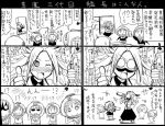  alcohol bottle comic commentary_request disguise fairy_(kantai_collection) greyscale jun&#039;you_(kantai_collection) kantai_collection monochrome sakazaki_freddy sake sake_bottle thumbs_up translation_request type_a_kou-hyouteki 