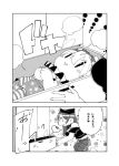  american_flag_legwear american_flag_shirt clownpiece collar comic drawer hat hecatia_lapislazuli jester_cap long_hair monochrome neck_ruff off-shoulder_shirt polos_crown print_legwear sayakata_katsumi shirt star star_print striped t-shirt touhou translation_request 