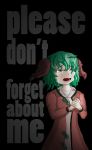  1girl animal_ears crying crying_with_eyes_open dog_ears dress english green_eyes green_hair hands_clasped highres kasodani_kyouko open_mouth pink_dress tears text touhou 