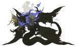  bull character_name clenched_teeth commentary concept_art demon demon_wings doi_masayuki fire frog full_body goat hand_on_own_face highres horns locust multiple_wings official_art scorpion_tail shin_megami_tensei shin_megami_tensei_iv shin_megami_tensei_iv_final snake teeth wings yhvh 