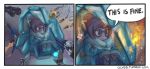  1girl 2koma arrow assault_rifle black-framed_eyewear bow_(weapon) comic english gameplay_mechanics glasses glv gun gunshow_(comic) handgun hanzo_(overwatch) ice itano_circus mccree_(overwatch) mei_(overwatch) meme missile out_of_frame overwatch pharah_(overwatch) pistol reaper_(overwatch) revolver rifle shotgun sitting soldier:_76_(overwatch) solo speech_bubble this_is_fine truth weapon you_gonna_get_raped zenyatta_(overwatch) 