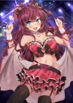  bikini blue_eyes blush brown_hair ichinose_shiki idolmaster idolmaster_cinderella_girls long_hair skirt smile 