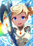  blonde_hair blue_eyes byoubyou granblue_fantasy holding io_euclase looking_at_viewer magic staff tan twintails upper_body watercraft 