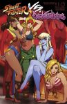  6+girls alex_(street_fighter) armpits arms_up ass asymmetrical_clothes bangle barefoot bikini blonde_hair blue_eyes blue_skin boots bracelet braid breasts brown_hair capcom china_dress chinese_clothes cleavage combat_boots cover cover_page crossover dark_skin demon_girl donovan_baine dress earrings facepaint fingernails front-tie_bikini front-tie_top greaves guile hair_over_one_eye hair_rings headband high_heels highleg highleg_panties highres hoop_earrings impossible_clothes jedah_dohma jewelry large_breasts legs_crossed lips lipstick long_fingernails looking_at_viewer makeup midnight_bliss midriff multiple_girls navel neck_ring official_art panties pelvic_curtain pointy_ears red_eyes red_shoes revealing_clothes robert_porter sharp_fingernails shoes sideboob sitting sports_bra stiletto_heels street_fighter street_fighter_vs._darkstalkers striped striped_bikini svc_chaos swimsuit thick_eyebrows toes udon_entertainment underwear vampire_(game) 