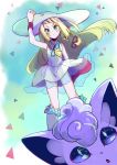  absurdres alolan_vulpix blonde_hair dress green_eyes highres lillie_(pokemon) pokemon pokemon_(anime) pokemon_(game) pokemon_sm pokemon_sm_(anime) see-through white_dress 