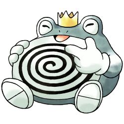  blinking_inside_eyes closed_eyes colored_skin crown derivative_work fewer_digits finger_to_own_chin frog full_body gloves grey_skin hand_on_own_stomach hands_up mini_crown no_humans nostrils open_mouth pokemon pokemon_focus pokemon_gsc pokemon_gsc_(prototype) poliwrath poliwrath_(prototype) prototype_design raciebeep simple_background sitting sugimori_ken_(style) swirl transparent_background watercolor_effect white_gloves white_shoes 