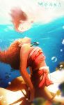  1girl air_bubble artist_name brown_hair bubble character_name closed_eyes copyright_name dark_skin disney esther fish holding_breath jewelry light_rays long_hair looking_up moana_(film) moana_waialiki necklace ocean submerged underwater water 