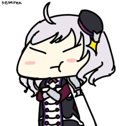 1girl animated_gif medium_hair pout seseren silver_hair