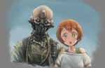  1girl alien azarashi_no_shioyaki benthic brown_hair cat01proto coat crossover explosive gas_mask grenade hoshizora_rin looking_at_viewer love_live! love_live!_school_idol_project mask partisan_(star_wars) rogue_one:_a_star_wars_story science_fiction star_wars tube 