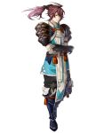  1boy boots crossed_arms fire_emblem fire_emblem_heroes fire_emblem_if full_body gloves highres long_hair male_focus ponytail red_eyes redhead solo transparent_background tsubaki_(fire_emblem_if) yura_(ub4u) 