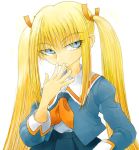  blue_eyes genshiken gofu hand_to_mouth long_hair school_uniform serafuku solo susanna_hopkins twintails very_long_hair 