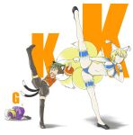  blonde_hair breasts cat_ears cat_tail chen fox_tail hat hats high_kick highres kick kicking large_breasts leex multi_tail multiple_tails tail thighhighs touhou yakumo_ran yakumo_yukari yellow_eyes 