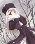  fate_(series) illyasviel_von_einzbern long_hair red_eyes snow white_hair 