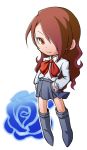  chibi flower kirijou_mitsuru mparakawa persona persona_3 rose roses school_uniform 