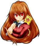  blush brown_hair long_hair makishima_rin red_eyes school_uniform shinai sword tiger toradora! weapon 