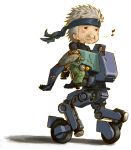  chibi eyelashes facial_hair male mecha metal_gear metal_gear_mk_2 metal_gear_solid metal_gear_solid_4 mustache old_man old_snake parody rideback solid_snake walker 