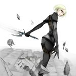  angry claymore claymore_(sword) helen looking_back short_hair sword weapon yama yellow_eyes 
