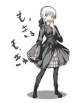  bow dark_saber eating fate/stay_night fate/unlimited_codes fate_(series) food gothic_lolita hair_bow lolita_fashion pantyhose saber saber_alter satomi solo 