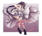  doa_(pixiv7798) hairband jewelry legs long_hair looking_back necklace original purple_hair red_eyes ribbon ribbons skirt 