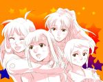  diebuster gunbuster lal&#039;c_mellk_mal lal'c_mellk_mal monochrome nono orange_background pink ririclub star takaya_noriko top_wo_nerae! top_wo_nerae_2! 