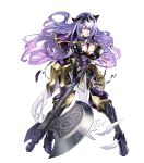  1girl angry armor artist_request axe black_armor black_boots black_panties boots breast_hold breasts camilla_(fire_emblem_if) capelet cleavage fire_emblem fire_emblem_heroes fire_emblem_if high_heel_boots high_heels highres holding_axe large_breasts leather lips loincloth long_hair maeshima_shigeki panties purple_hair shiny shiny_clothes shiny_hair shiny_skin solo teeth thigh-highs thigh_boots tiara torn_clothes torn_loincloth torn_thighhighs transparent_background underwear vambraces very_long_hair violet_eyes wavy_hair weapon 