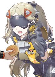1girl food long_hair open_mouth pov trigger_(zenless_zone_zero) visor zenless_zone_zero