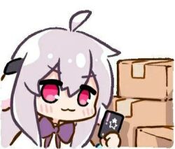 1girl ahoge artist_self-insert long_hair silver_hair smile