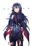  1girl blue_eyes blue_hair blush breasts fire_emblem fire_emblem:_kakusei fire_emblem_heroes highres long_hair looking_at_viewer lucina solo tiara torn_clothes 