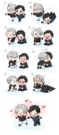  ! &gt;_&lt; 2boys :q black_gloves black_hair blue_eyes blush brown_eyes chibi closed_eyes crying falling flying_sweatdrops gloves hair_over_one_eye hand_holding ice_skates katsuki_yuuri kiss male_focus monotsuki multiple_boys open_mouth silver_hair skates skating smile tears tongue tongue_out viktor_nikiforov yaoi yuri!!!_on_ice 