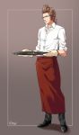  1boy apron baking_sheet brown_hair final_fantasy final_fantasy_xv glasses hinoe_(dd_works) ignis_scientia male_focus oven_mitts solo 