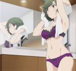  1girl green_hair highres takunomi. underwear 