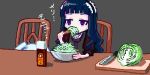 1girl cabbage eating hardgore_alice hayanye lowres mahou_shoujo_ikusei_keikaku oekaki solo 