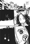  asphyxiation comic drowning fairy_(kantai_collection) glaive greyscale highres kantai_collection mechanical_halo monochrome multiple_girls ocean rain sakazaki_freddy short_hair tatsuta_(kantai_collection) translation_request wet 