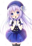  blue_eyes blush dress gochuumon_wa_usagi_desuka? hat kafuu_chino long_hairblue_hair 