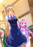  2girls blo child dress highres horns kanna_kamui kobayashi-san_chi_no_maidragon maid multiple_girls swordsouls tail tooru_(maidragon) 