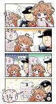  &gt;:| /\/\/\ 1boy 1girl ? admiral_(kantai_collection) ahoge bare_shoulders blush brown_hair calendar_(object) closed_eyes comic commentary_request detached_sleeves hair_ornament hairband hat headgear heart herada_mitsuru highres holding holding_pen japanese_clothes kantai_collection kongou_(kantai_collection) long_hair long_sleeves military military_hat military_uniform nontraditional_miko ribbon-trimmed_sleeves ribbon_trim speech_bubble spoken_heart tears translation_request uniform violet_eyes white_day 