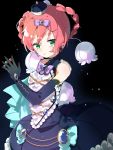  1girl bluebell_candy braid candy elbow_gloves flower food gloves green_eyes hat highres lily_of_the_valley mahou_shoujo_ikusei_keikaku pink_hair single_glove solo uemasan0805 