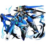  1girl black_legwear blonde_hair blue_eyes blue_tears cecilia_alcott divine_gate drill_hair eyebrows_visible_through_hair full_body gun infinite_stratos long_hair looking_at_viewer mecha_musume official_art open_mouth solo transparent_background ucmm weapon 