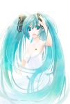  armpits ask02 dress hatsune_miku long_hair open_mouth twintails very_long_hair vocaloid 