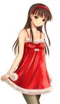  amagi_yukiko bare_shoulders chemise christmas hairband hijiri_ruka pantyhose persona persona_4 