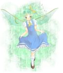  curtsey daiyousei green_eyes green_hair short_hair shuga_(soranote) touhou wings 