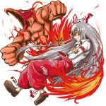  fujiwara_no_mokou jojo&#039;s_bizarre_adventure jojo_no_kimyou_na_bouken magician's_red magician_red stand_(jojo) touhou utauinu 