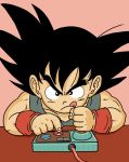  :p abale controller dragon_ball dragonball frown game_controller male oldschool playing_games solo son_goku son_gokuu tongue video_game 