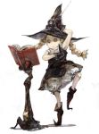  blonde_hair bloomers book book_stand braid burari eva gloves hat loli mahou_shoujo_tai_arusu pose solo standing_on_one_leg tweeny_witches twin_braids upskirt wand witch_hat yellow_eyes 