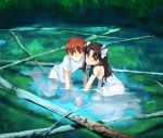  dress emiya_shirou fate/stay_night fate_(series) kayaka lowres ribbon ribbons sleeveless submerged tohsaka_rin toosaka_rin twintails water young 