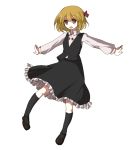  arms_spread kame kneehighs outstretched_arms red_eyes ribbon ribbons rumia socks spread_arms touhou 