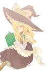  book braid hat kirisame_marisa reading saneyoshi touhou witch_hat yellow_eyes 